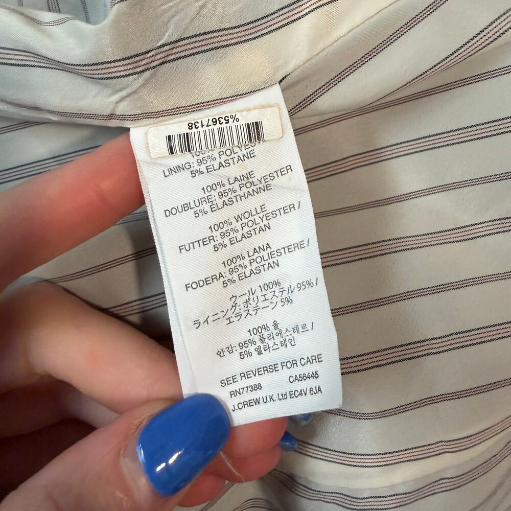 J. Crew Rhodes Blazer 100% Wool Single Breasted Gold Button Jacket Career Preppy - Picture 12 of 13